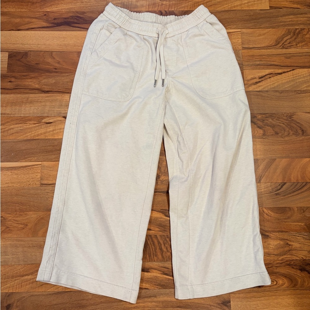 Athleta Women's Off-White Wide-Leg Pants - Picture 3 of 10